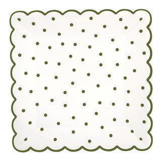 ScallopedPlate-Green Dot