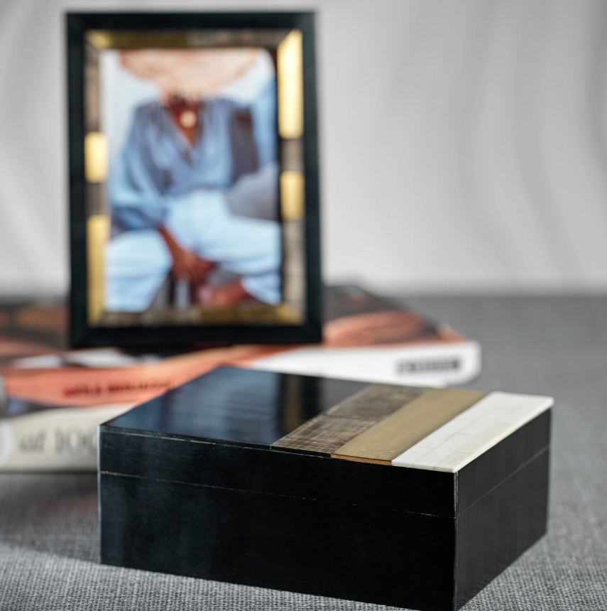 Benagil Shagrin Horn, Bone and Brass Box