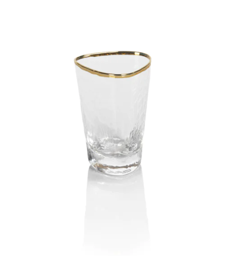 Aperitivo Triangular Shot Glass w/ Gold Rim