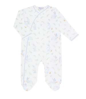 Blue  Bunny Print Footie