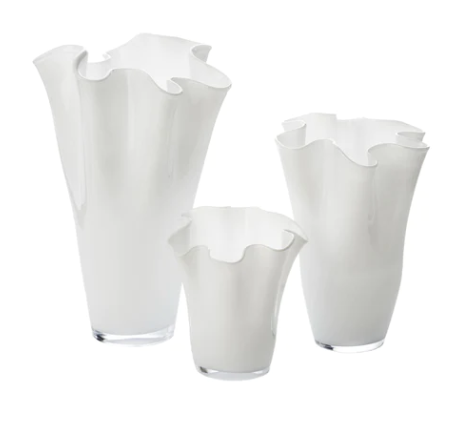 White Ruffle Vase Small