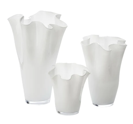 White Ruffle Vase Medium