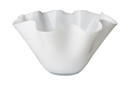 Small White Bowl with Wavy Top