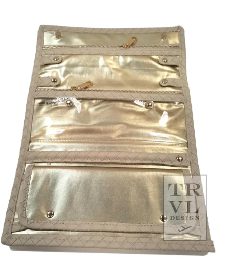 Bisque Luxe Woven Jewelry Wallet