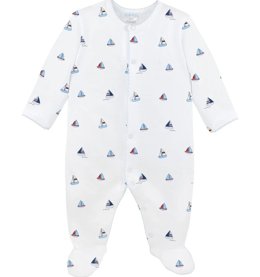 Small Sailboats Zipper Footie