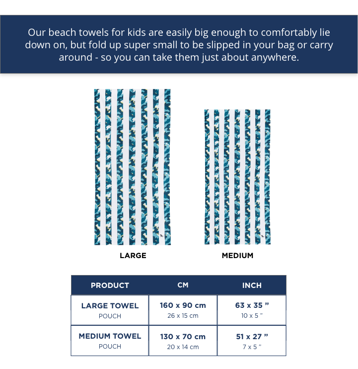 Tulum Blue Quick Dry Cabana Towel