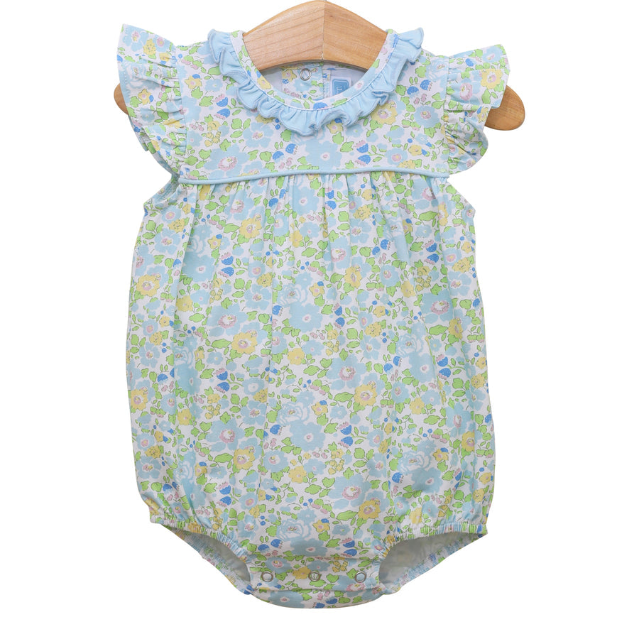 Blue Floral Ruffle Bubble