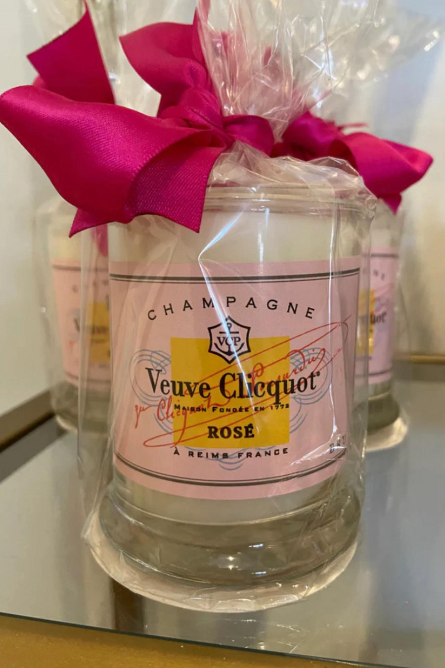 Clear Veuve Rose Candle Palo Santo