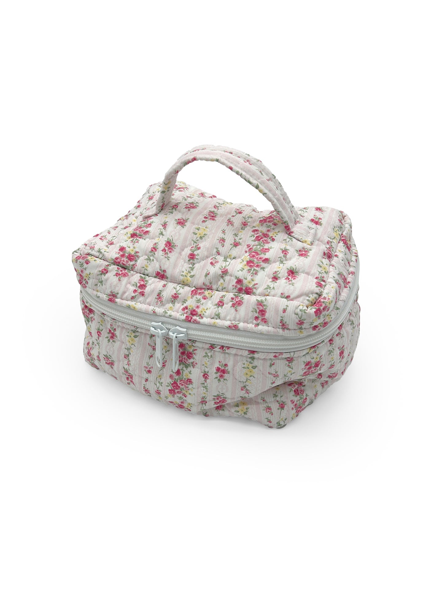Wilshire Stripe Pink Quilted Travel Case