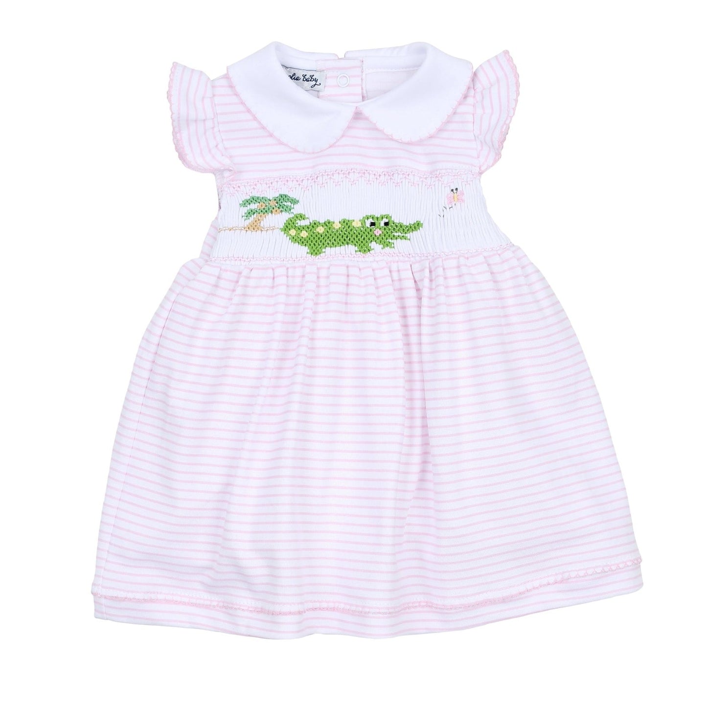Pink Alligator Classics Smocked Collared Flutters Dress Set