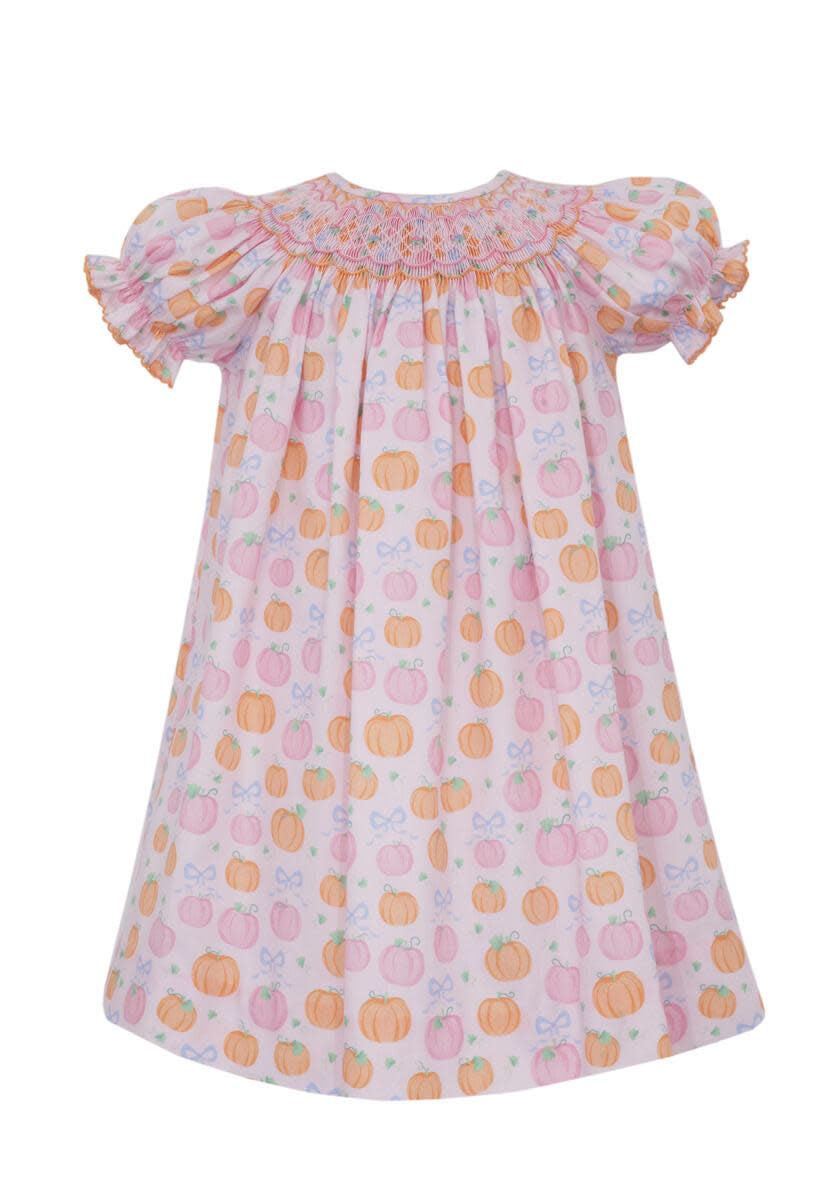 Pink & Orange Pumpkin Smocked Bishop