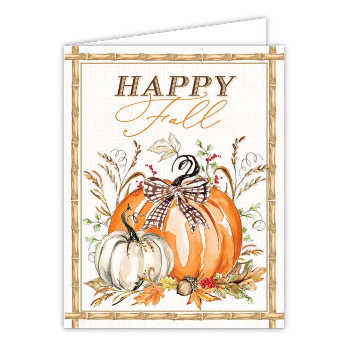 Happy Fall Pumpkins and Fall Foliage Greeting Card
