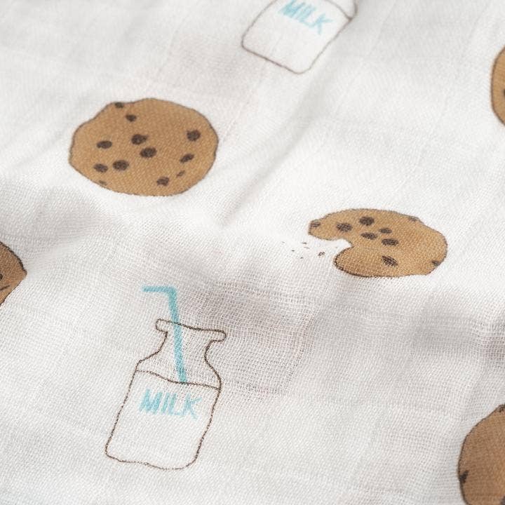 Bamboo Muslin Swaddle Blanket & Topknot Set - Cookie Craze - swaddle