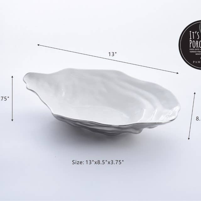 Large Silver Oyster Bowl
