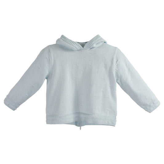 Blue Back Zip Hooded Cardigan