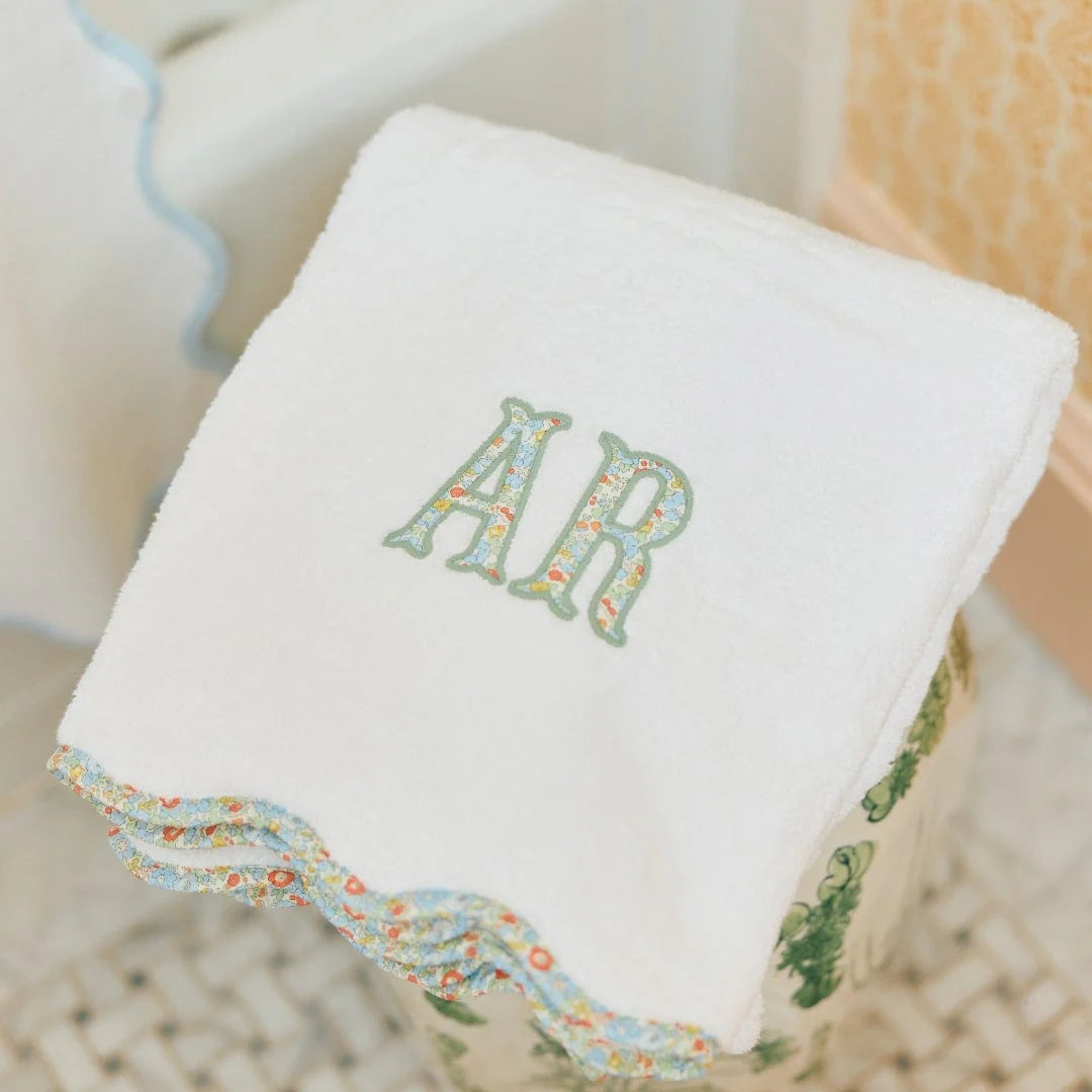 Scallop Bath Towel piped with Liberty London