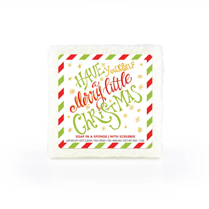 Have Yourself a Merry Little Christmas Soap in a Square Sponge