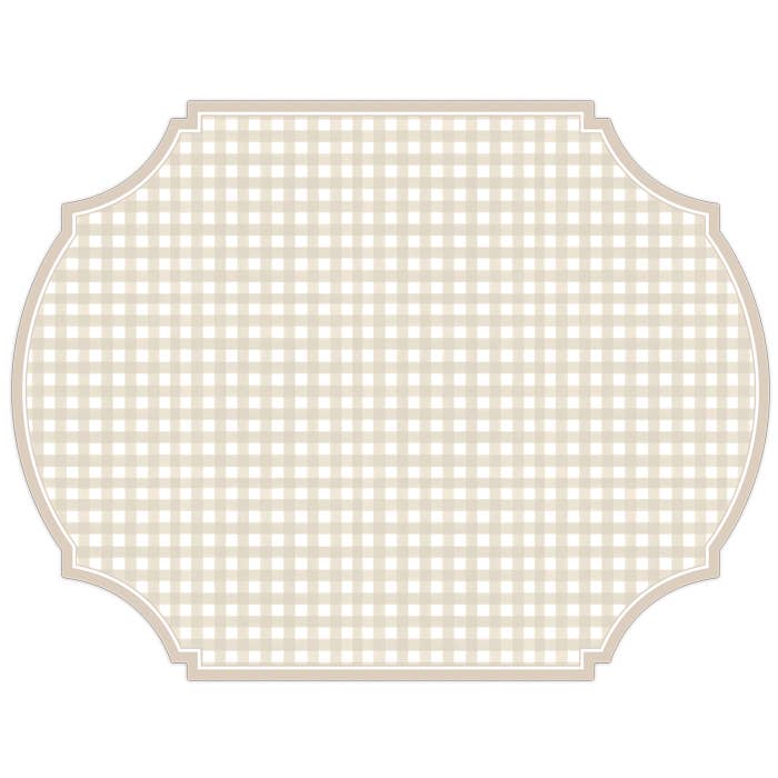Gingham Ecru Posh Die-Cut Placemat