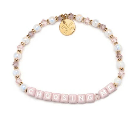 Choosing Me Pink Beaded Letter Bracelet