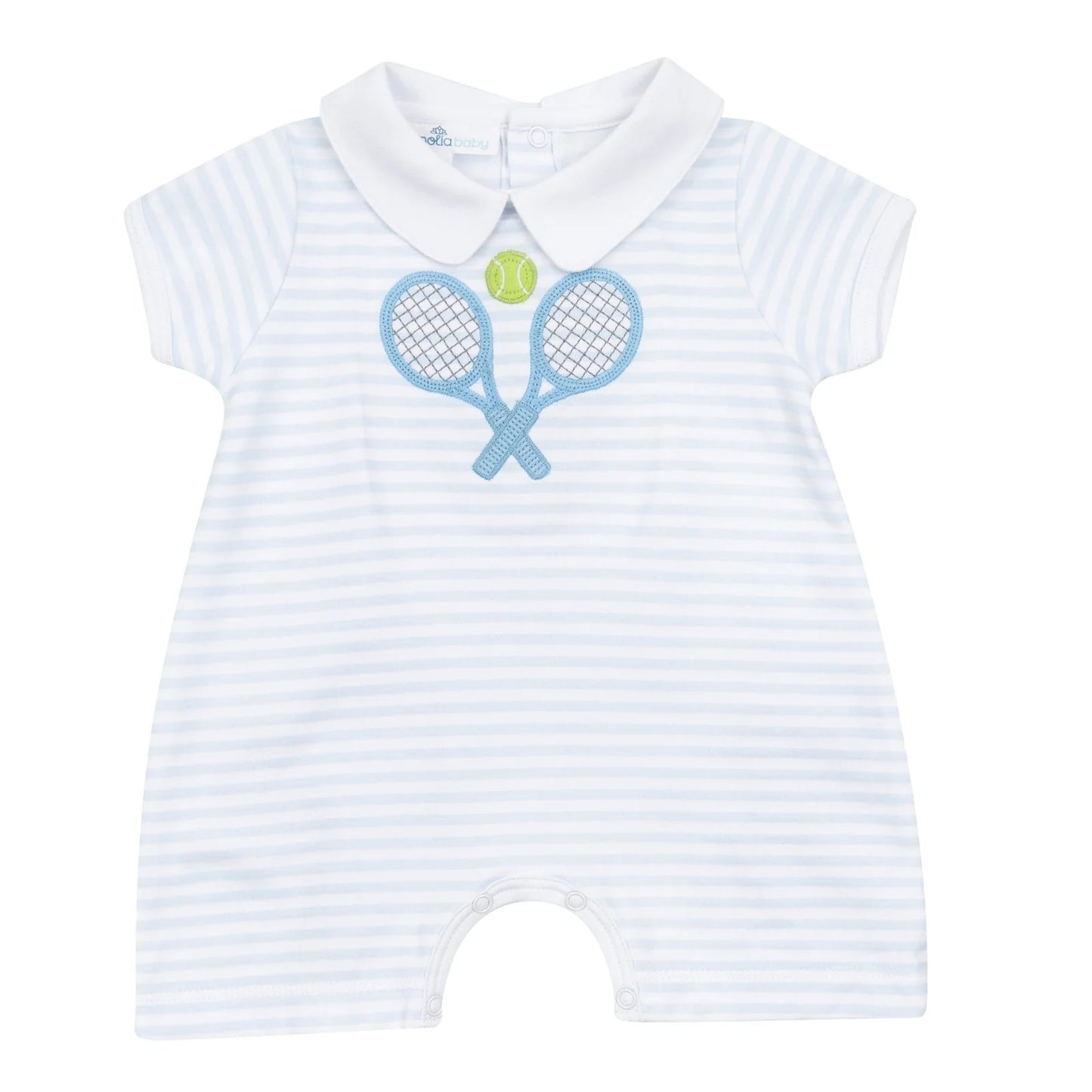 Blue Striped Tennis Short Playsuit
