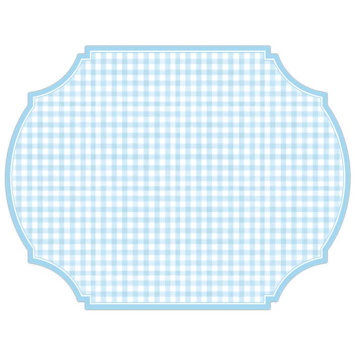 Gingham Light Blue Posh Die-Cut Placemat