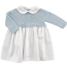 Blue and White Dress w/ Bitty Dot