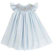 Blue Floral Bishop Dress