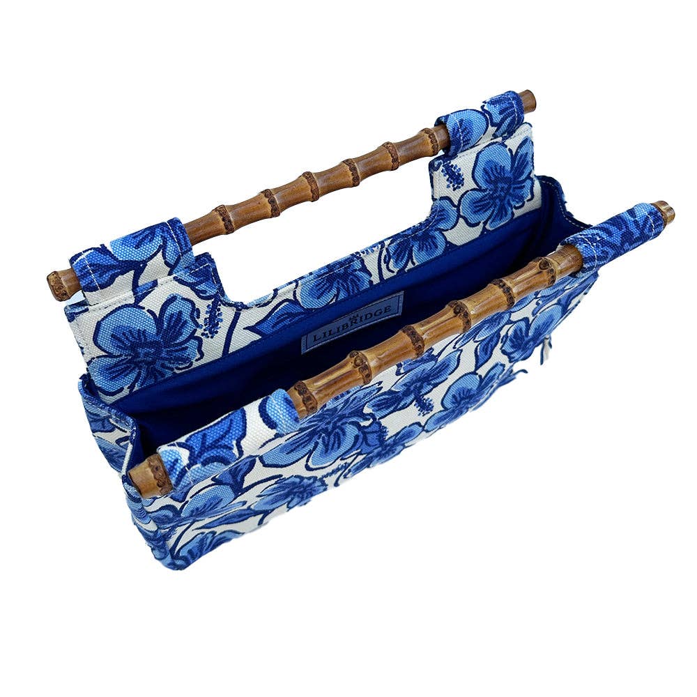 The Bamboo Clutch, Hibiscus Blue