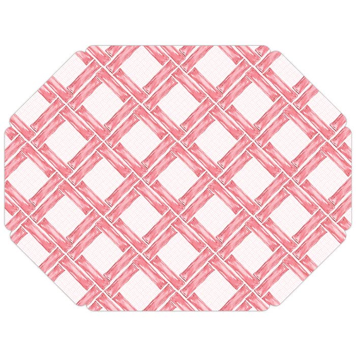 Bamboo Trellis Coral Posh Die-Cut Placemat