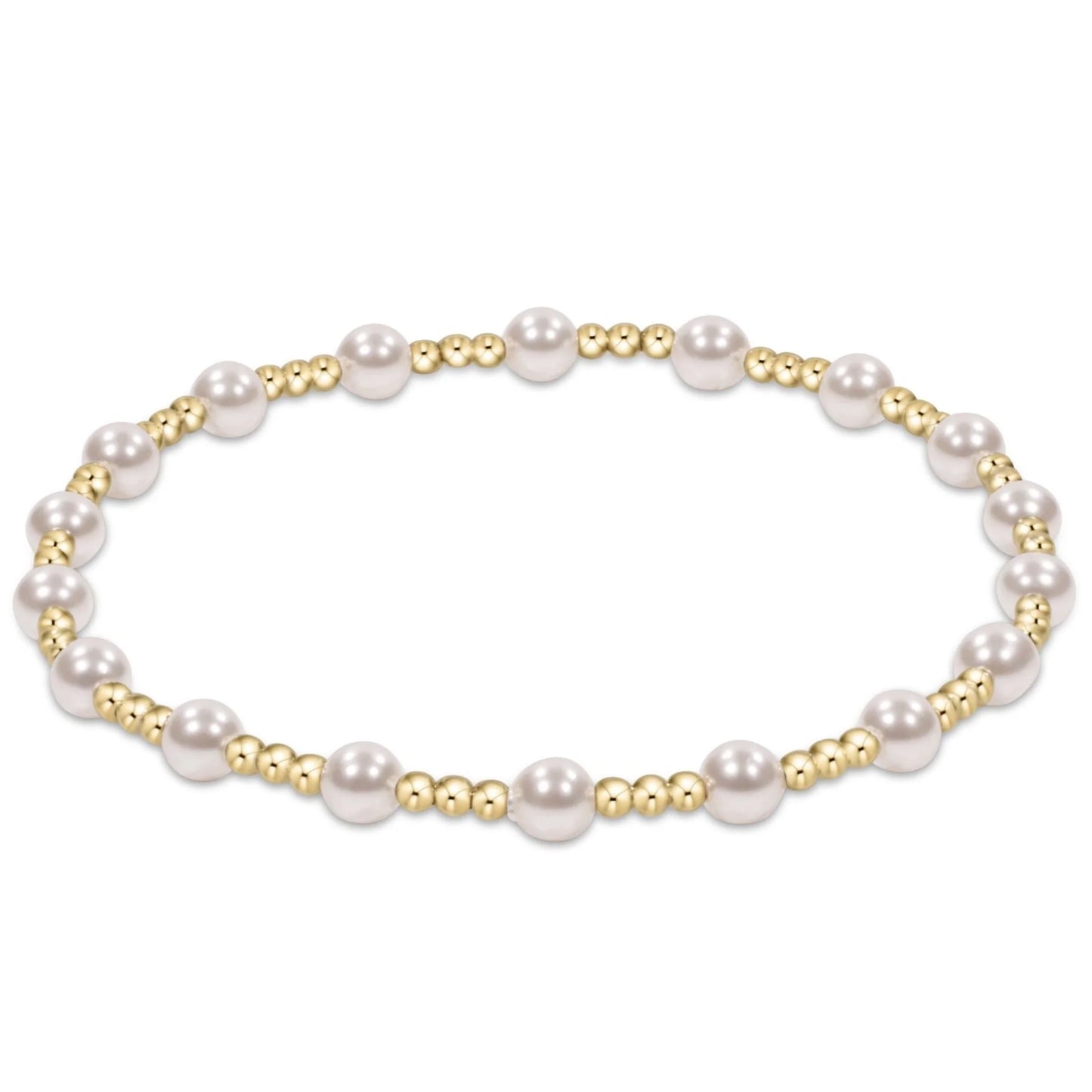 Egirl Classic Sincerity Pattern 4mm Bead Bracelet - Pearl