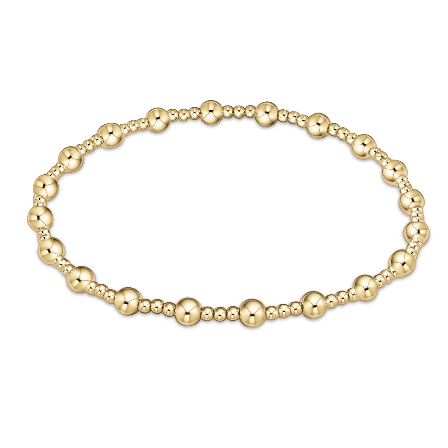 Egirl Classic Sincerity Pattern 4mm Bead Bracelet - Gold