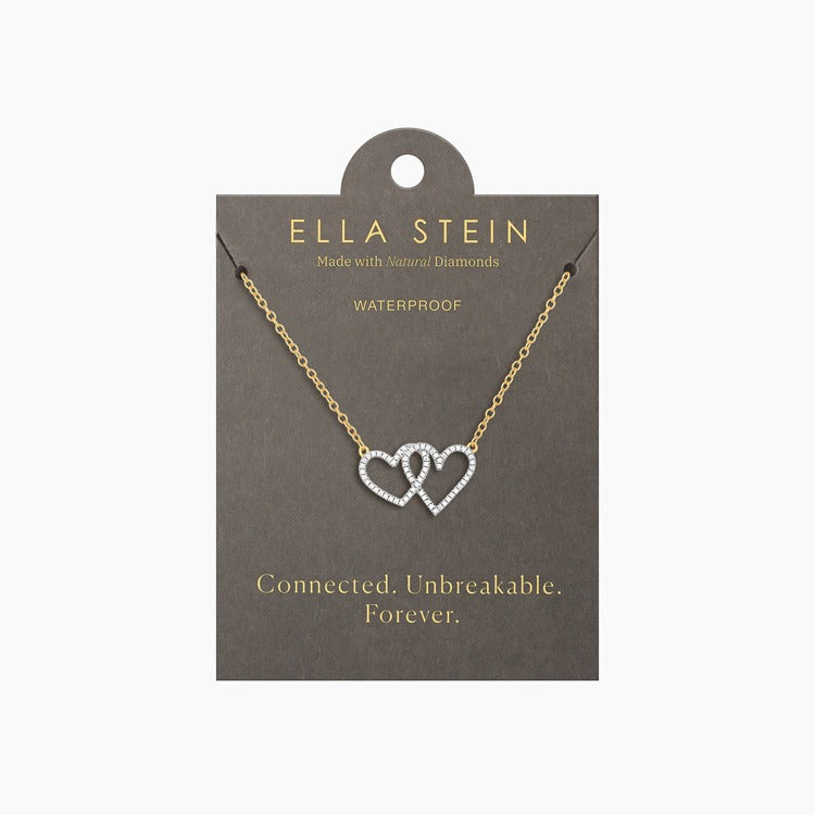 Gold Two Hearts Pendant Necklace