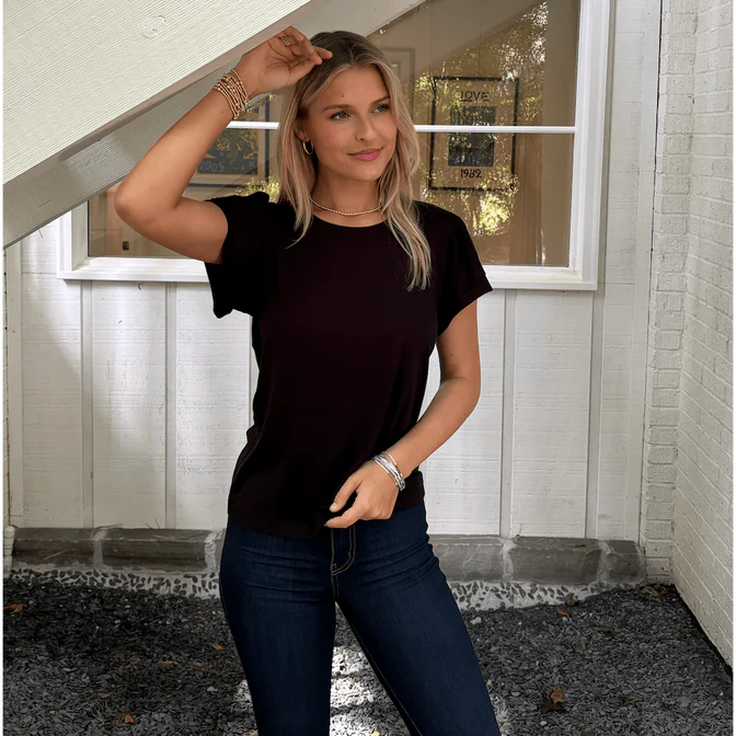 Short Sleeve Flutter Tee