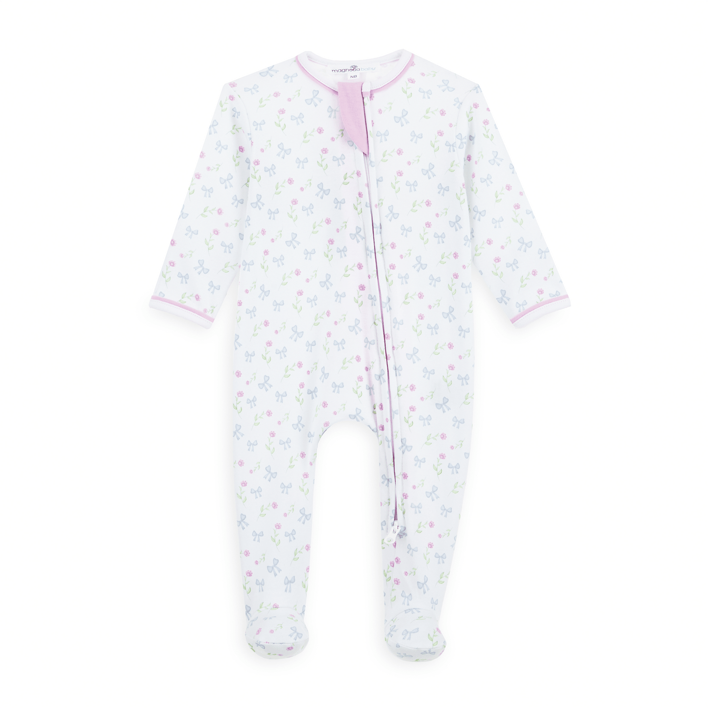 Evelyn's Classics Print Zip Footie