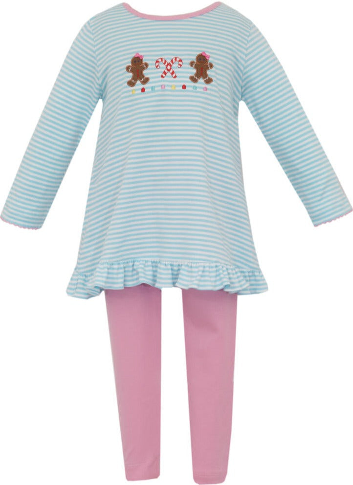Girls Blue and Pink Gingerbread Long Set