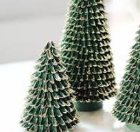 6" Banaba Cone Tree Glittered Green