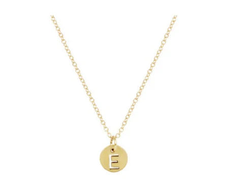 16" Respect Initial Small Gold Disc Necklace