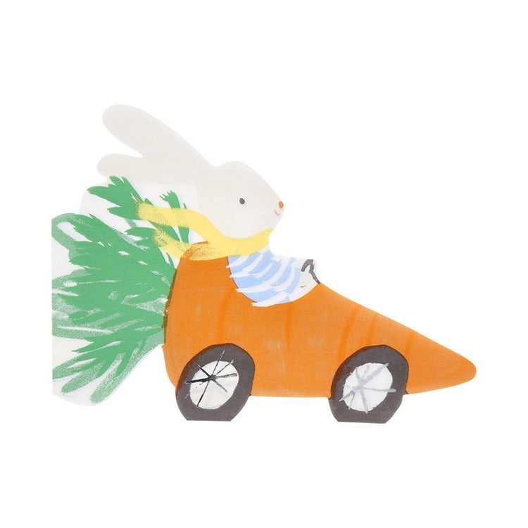 Racing Car Bunny Napkins (x 16)