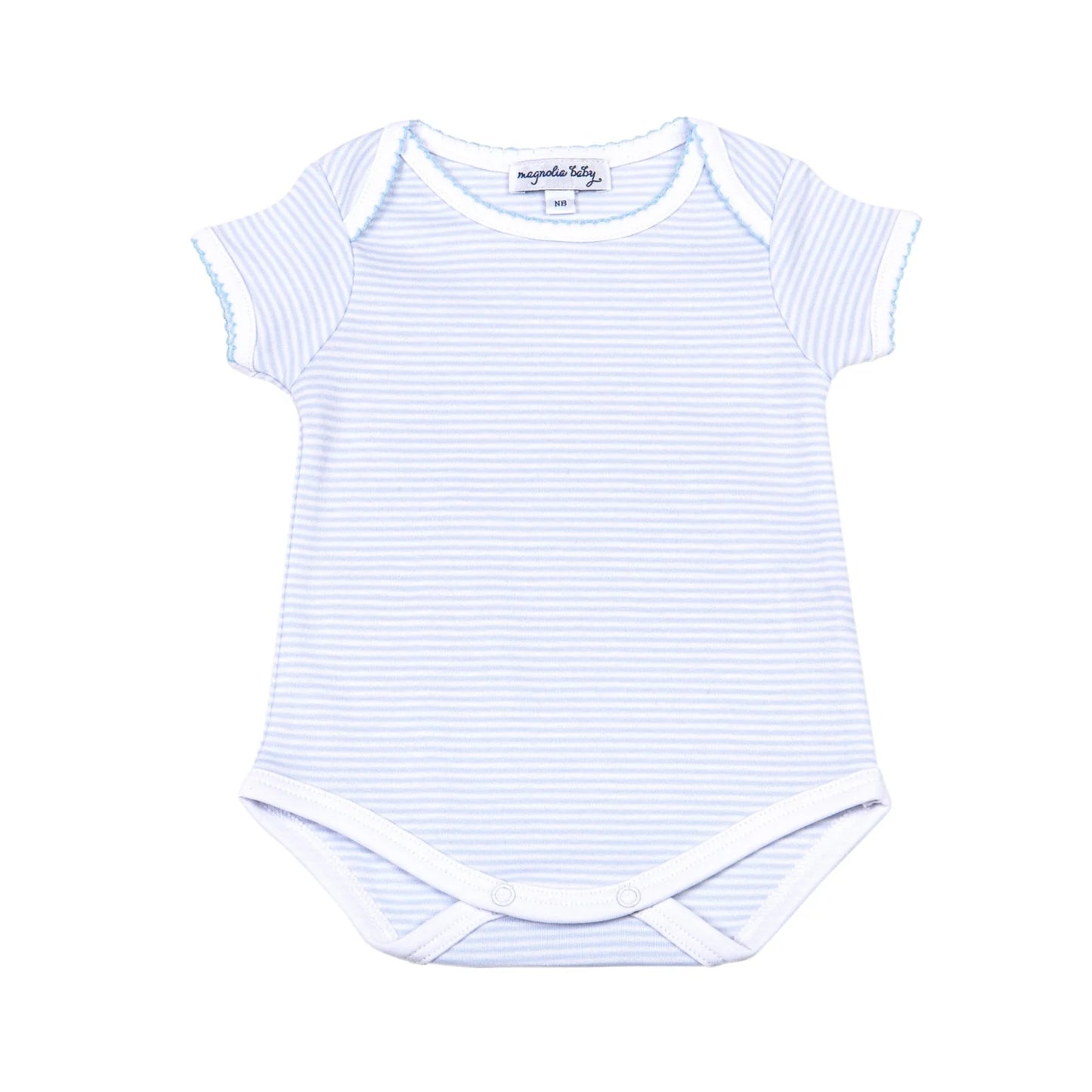 Mini Stripes Short Sleeve Lap Bodysuit - Blue