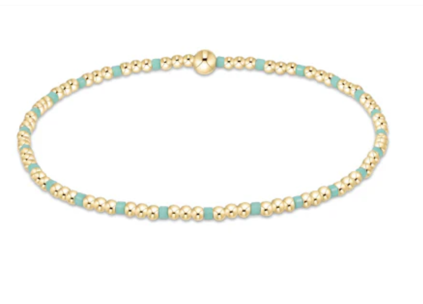 Hope Sincerity Pattern 2mm Bead Bracelet - Mint