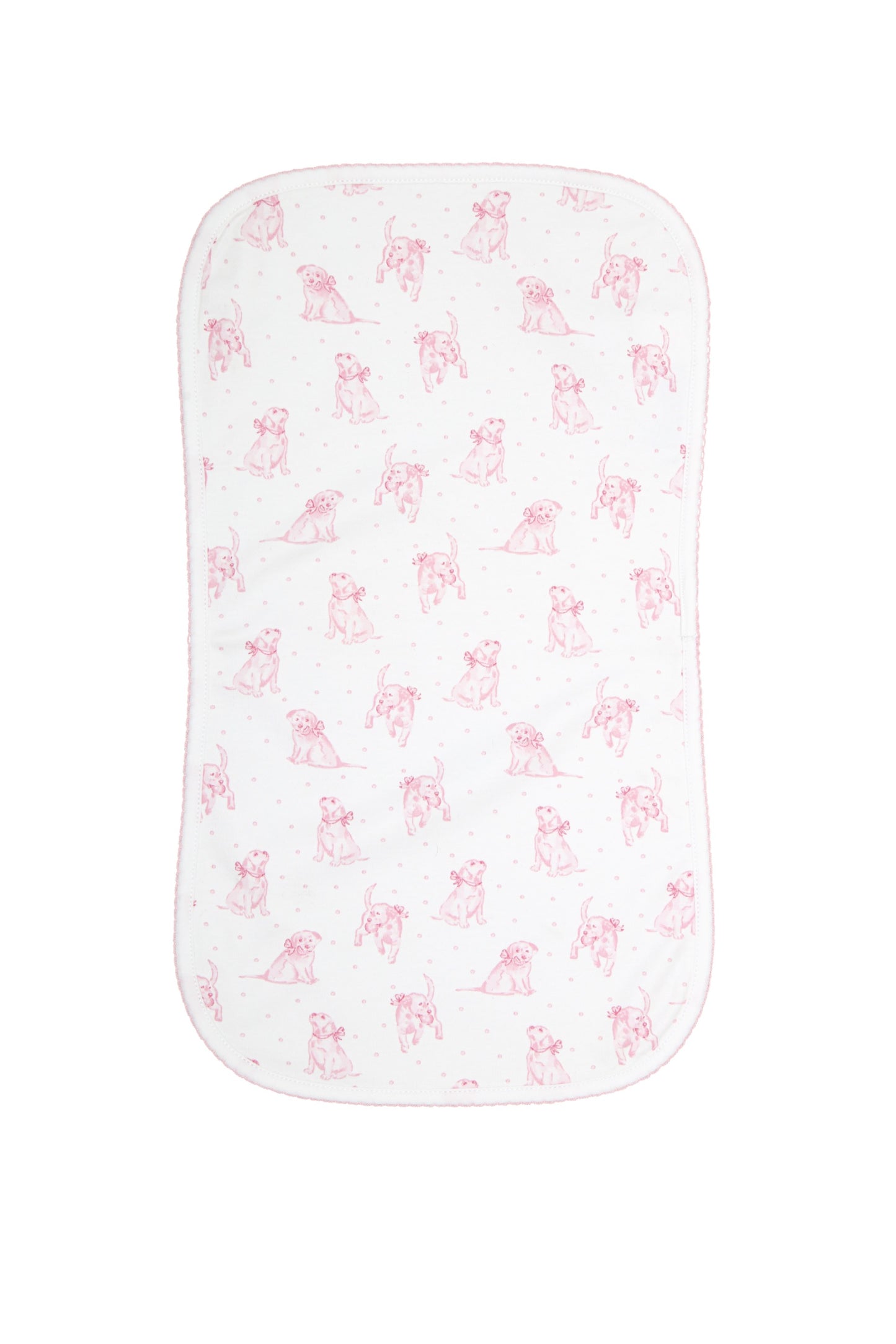 Pink Puppy Print Burp Cloth