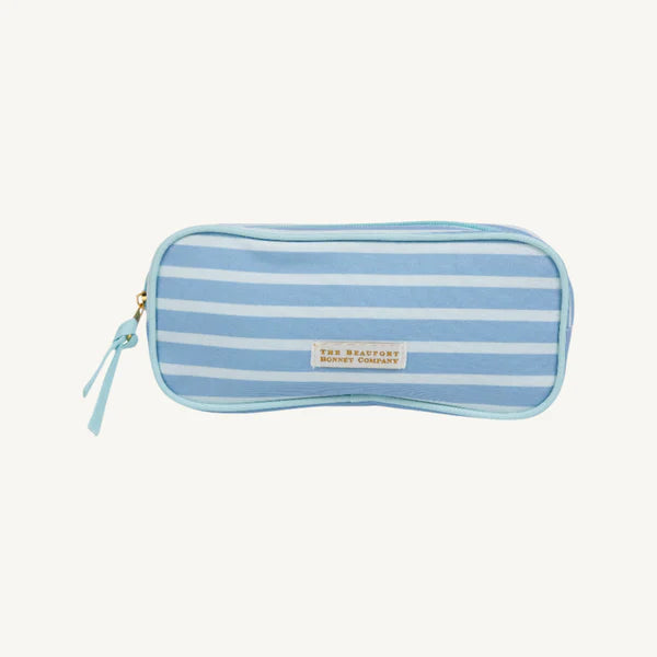 Peyton Pencil Pouch - Sarasota Sky Stripe/ Sea Island Foam