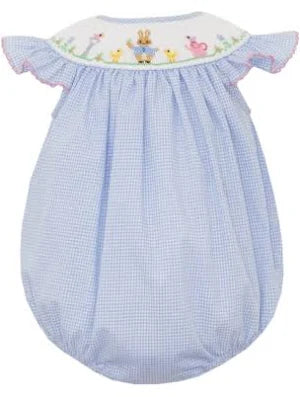 Blue Gingham Peter Rabbit Angel Wing Bishop Bubble