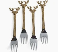 Zodax Peura Stag's Head Cocktail /Forks Set Of 4