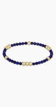 Worthy 3mm Bead Gemstone Bracelet - Lapis