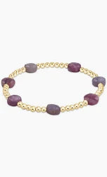 Admire Gemstone Gold 3mm Bead Bracelet - Ruby