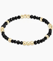 Worthy 3mm Bead Gemstone Bracelet - Faceted Onyx