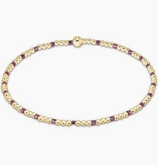 egirl Hope Sincerity Pattern 2mm Bead Bracelet - Pink Metallic