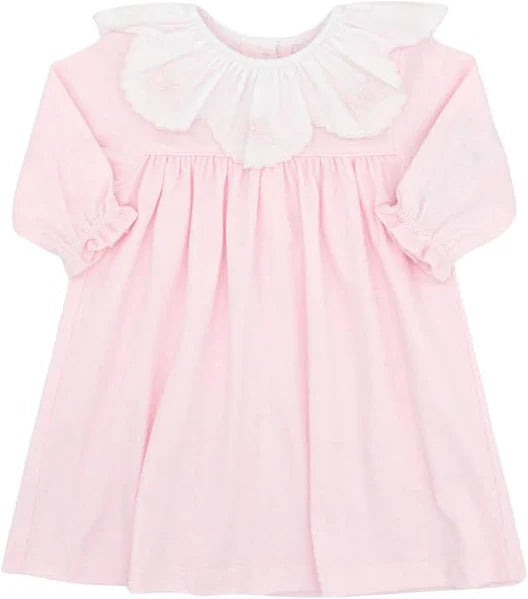 Pink Knit Dress w/ Ruffle Collar
