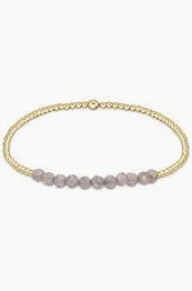 Gold Bliss 2mm Bead Gemstone Bracelet - Labradorite